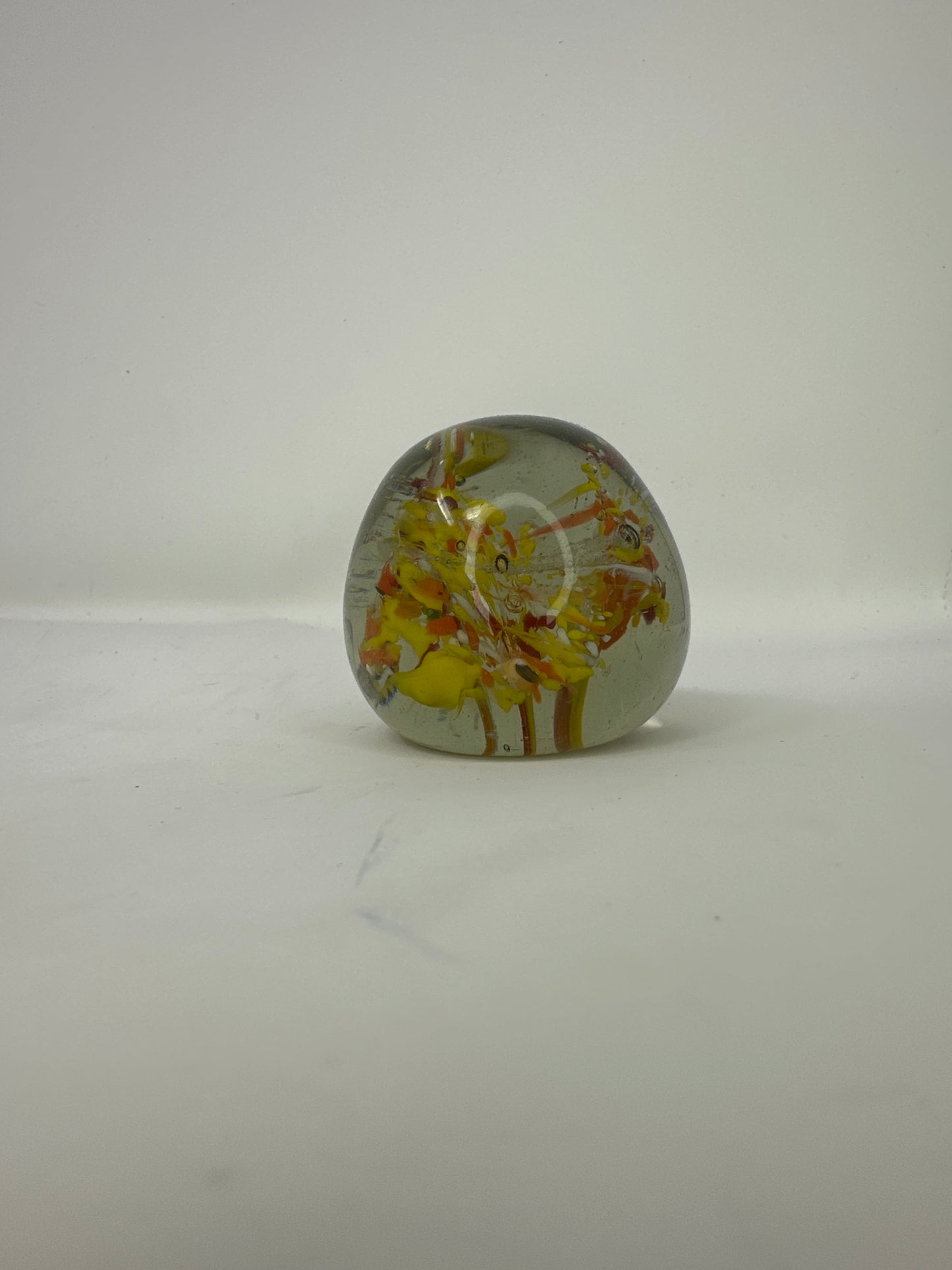 Orange and Yellow Art Glass Paperweight
