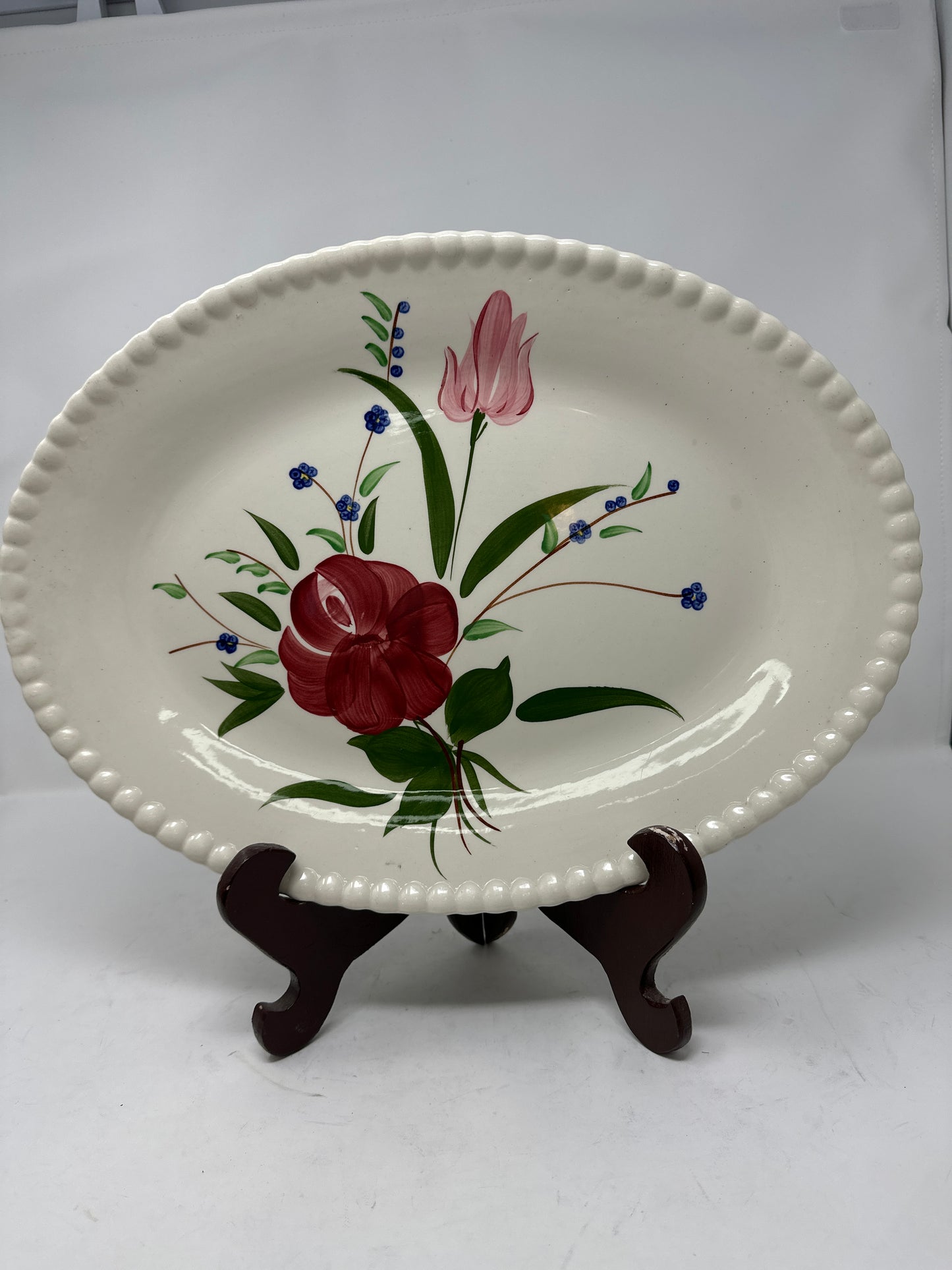 Blue Ridge Southern Pottery Large Painted Floral Platter