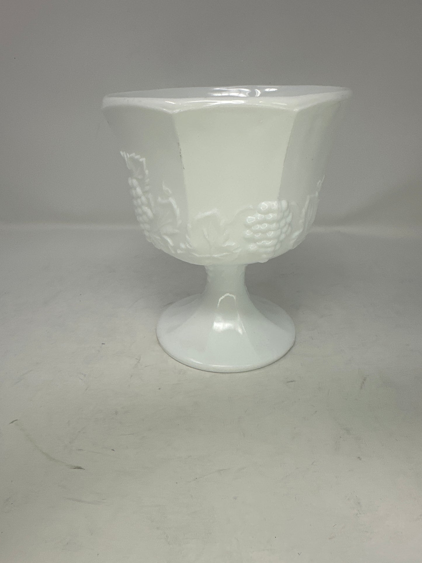 Indiana Milk Glass Grape Vine Pedestal Dish