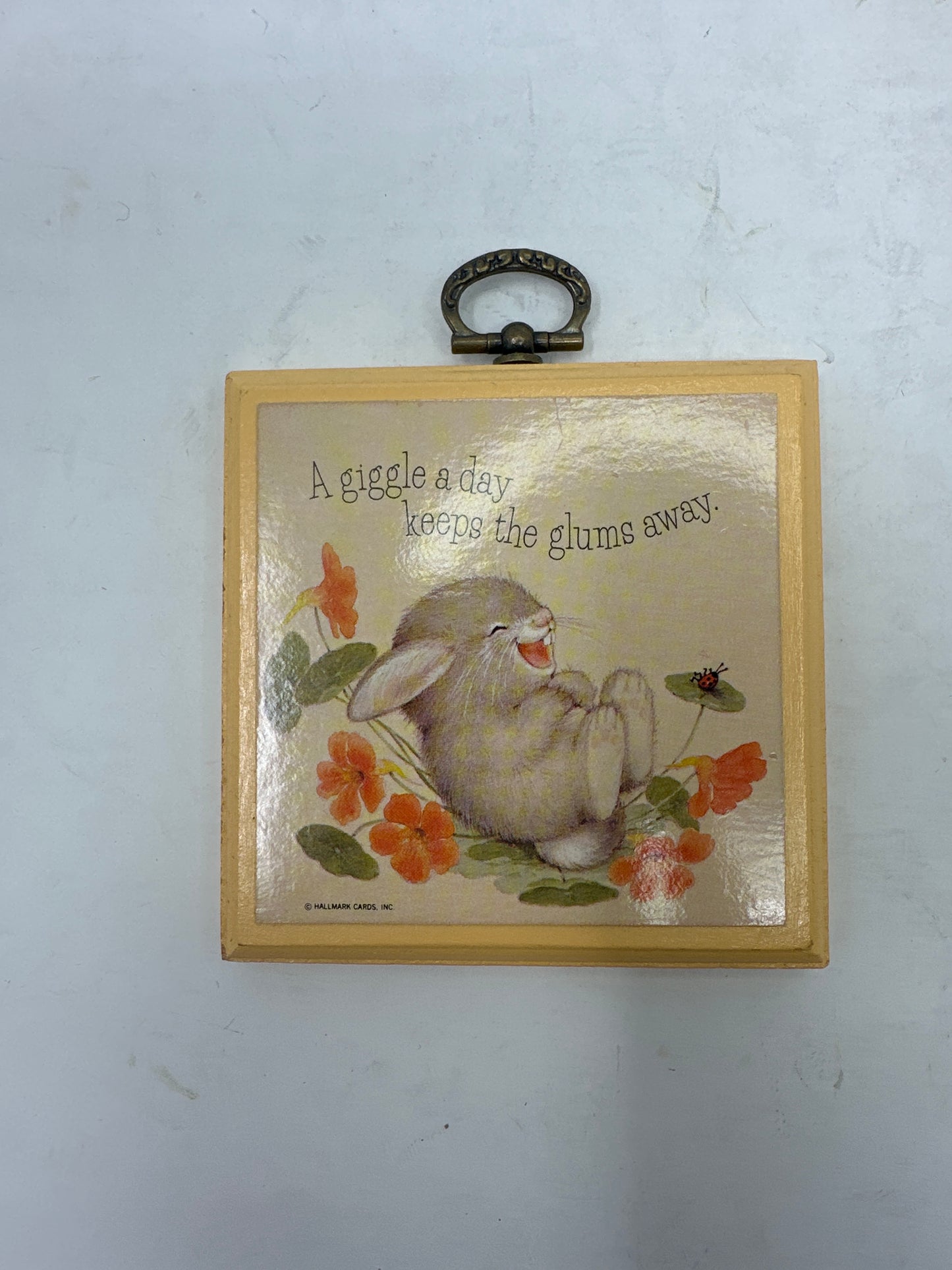 Vintage Hallmark Bunny Plaque - A giggle a day