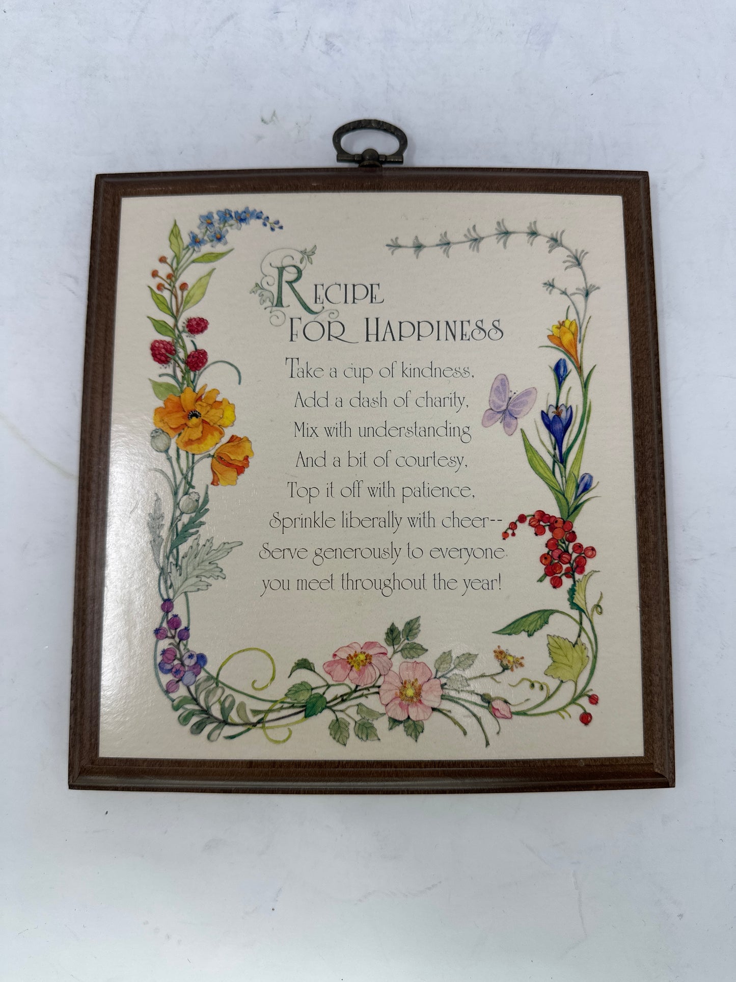Recipe for Happiness Hallmark Plaque