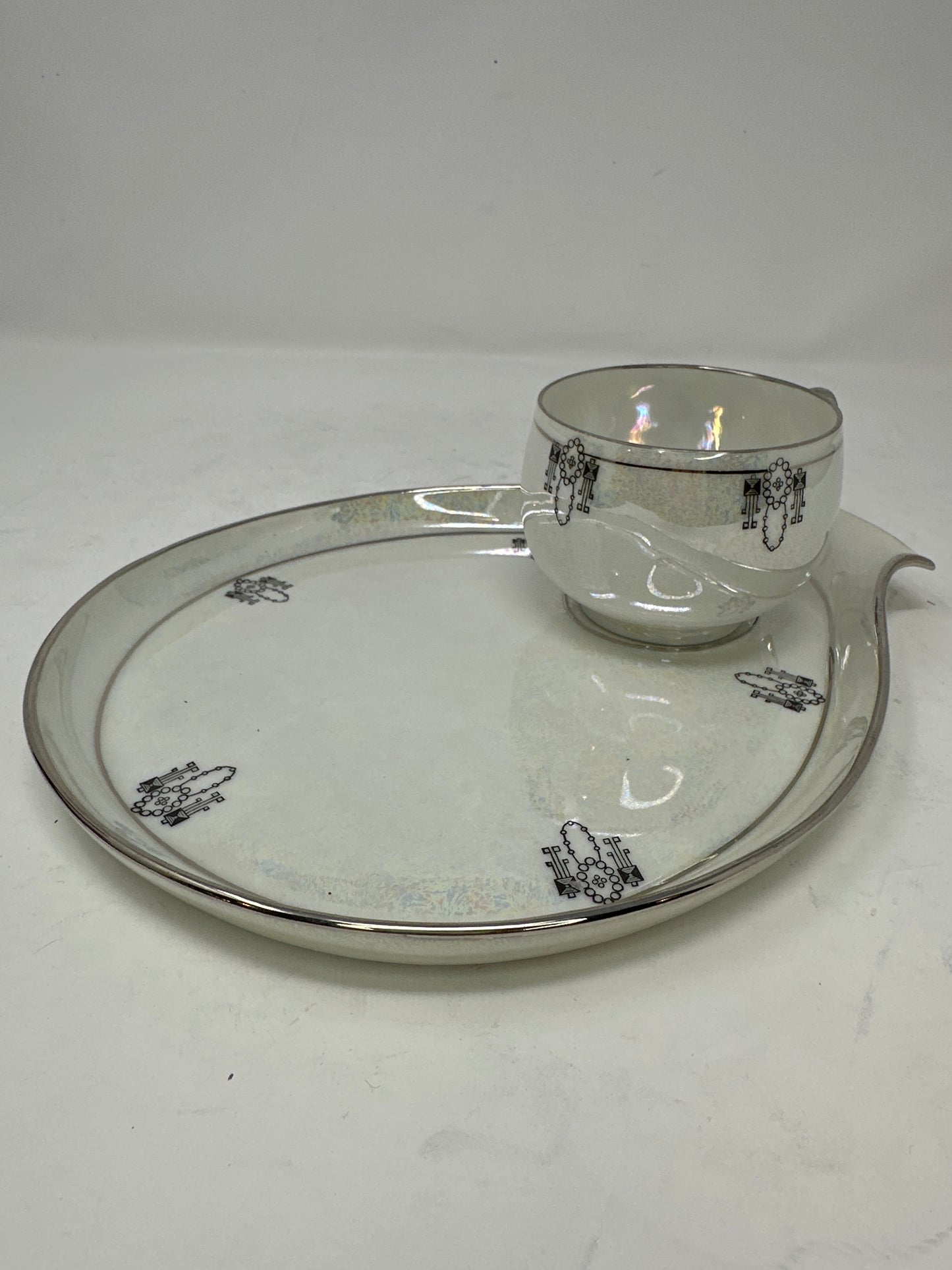Ruby Lane Lusterware Teacup and Plate Set