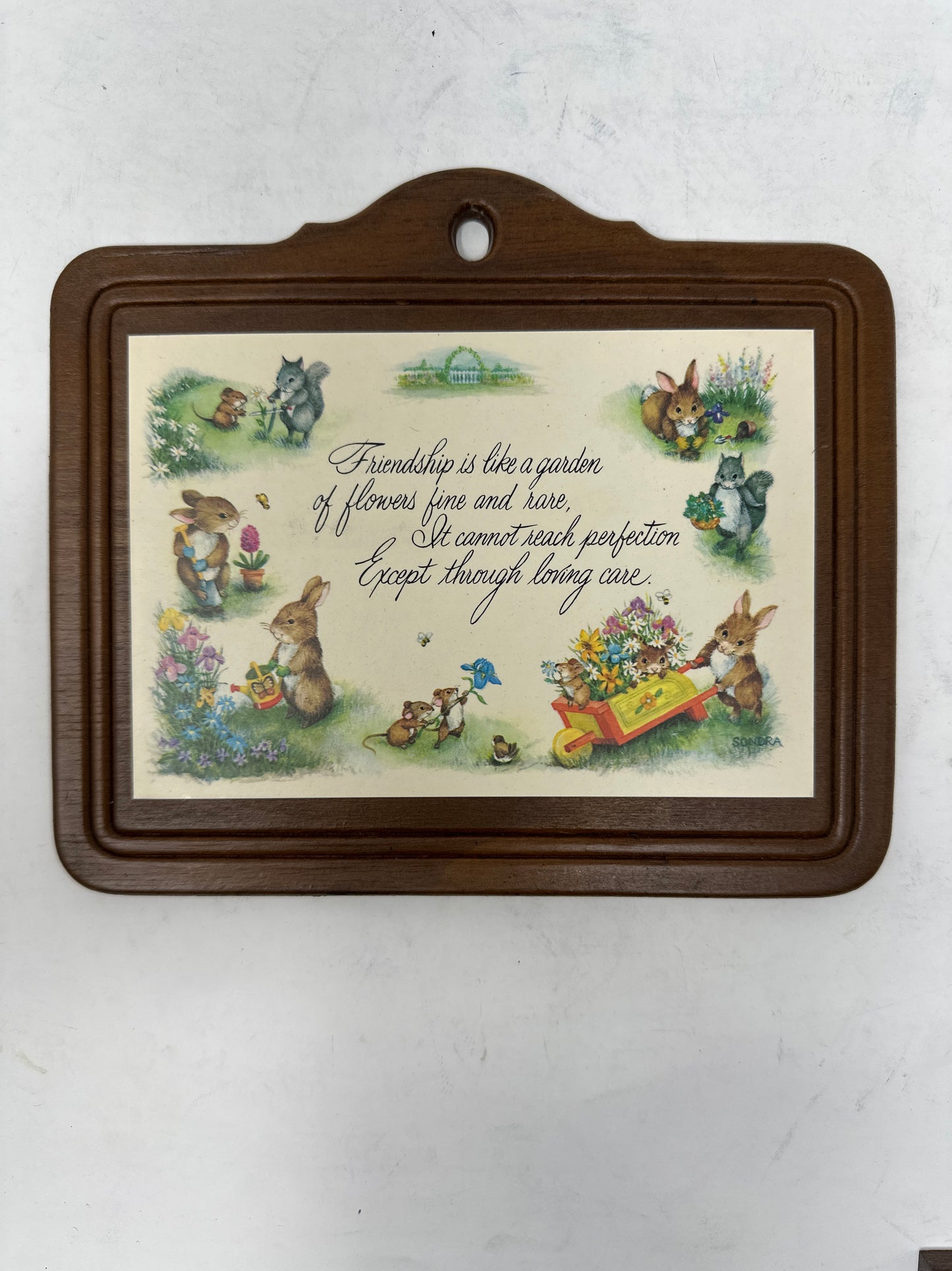 Vintage Hallmark Plaque - Friendship is Like a Garden