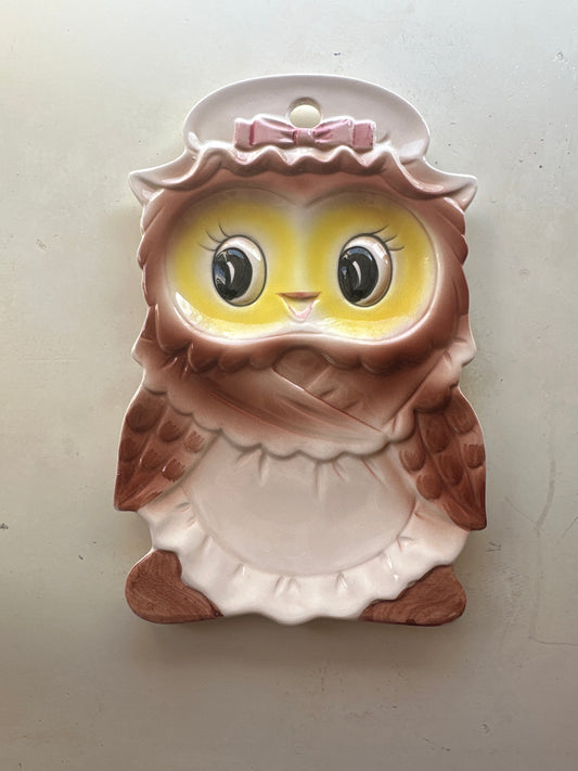 Vintage 1970s Owl Spoon Rest
