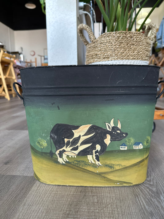 Painted Cow Bucket