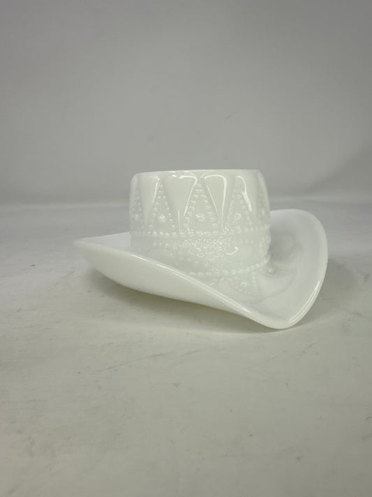 Vintage Milk Glass Hat