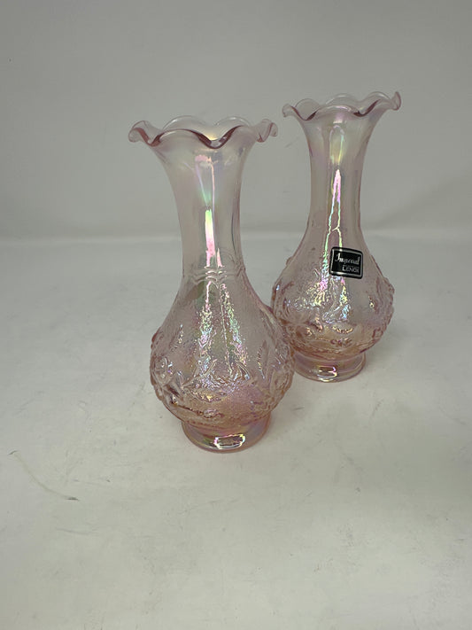 Imperial Lenox Glass Pink Bud Vase