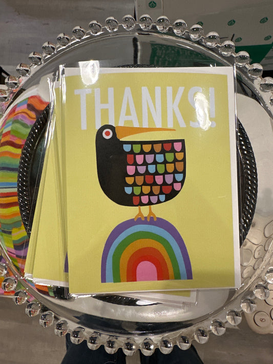 Rainbow Bird Thanks Card