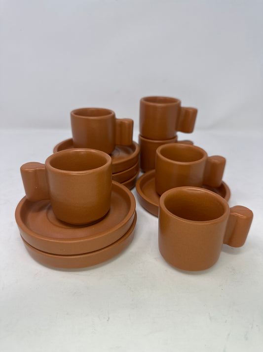 Terra Cotta Espresso Set from Brazil