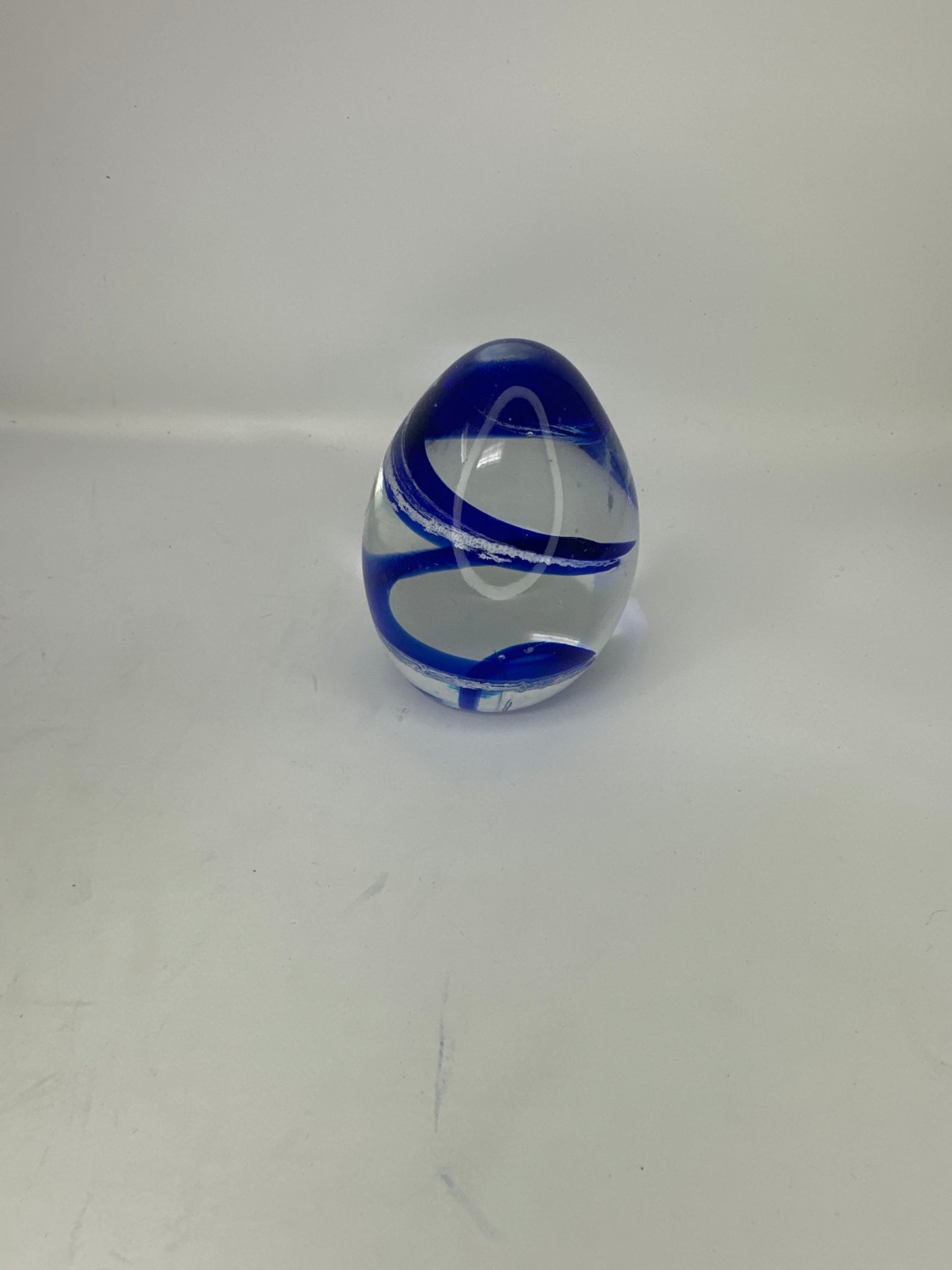 Blue Egg Art Glass Paperweight