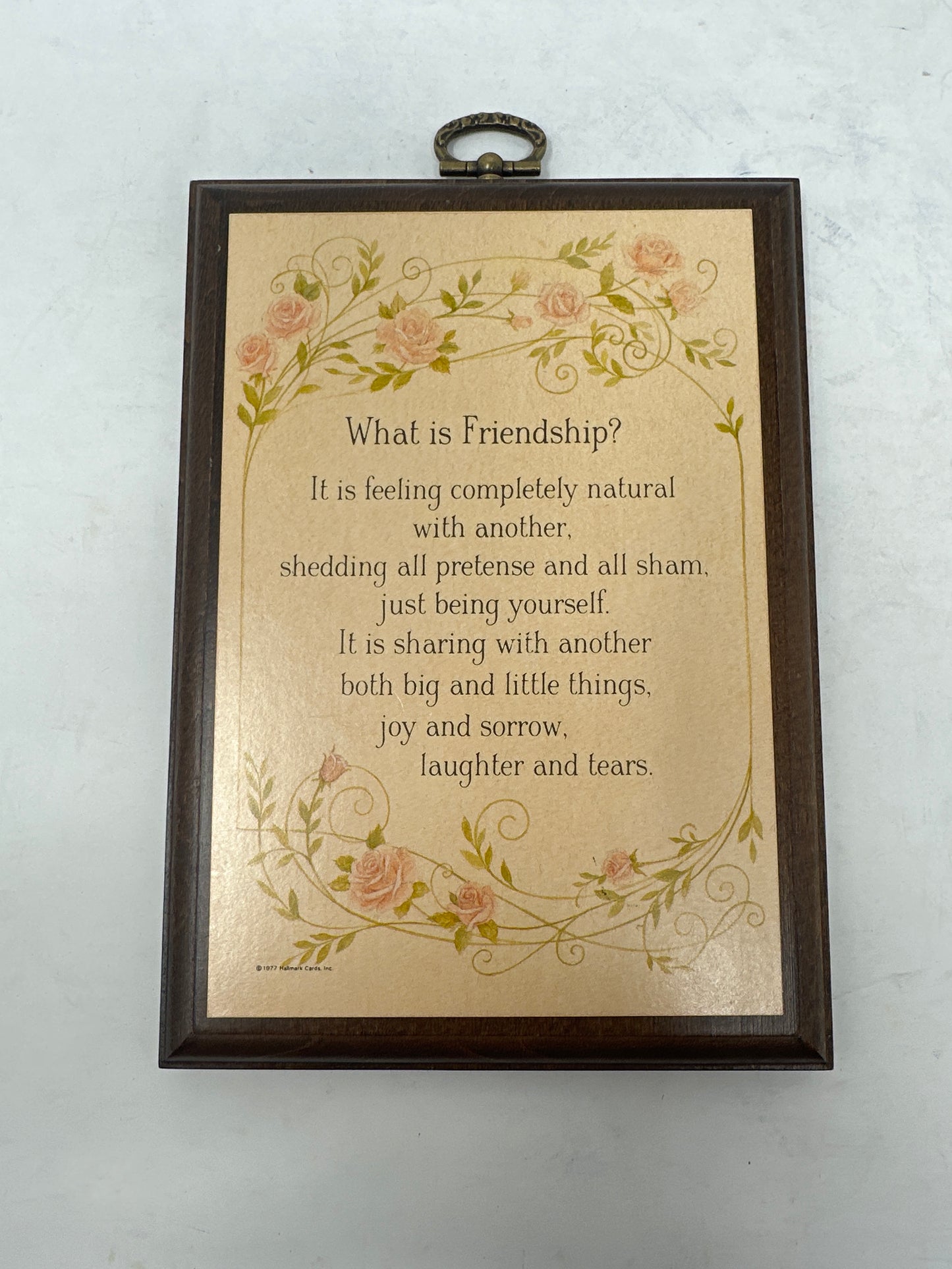 Vintage Hallmark Plaque - What is Friendship