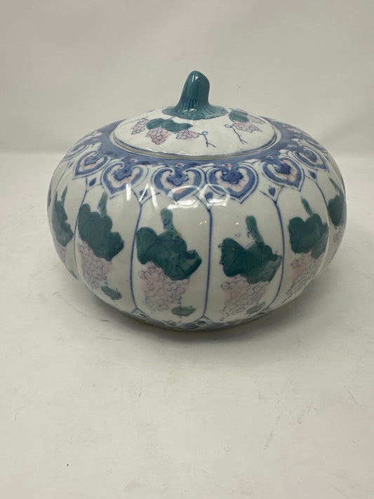 Grape Motif Pumpkin Pot 1990s