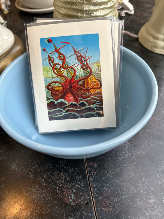 Octopus and Ship Card