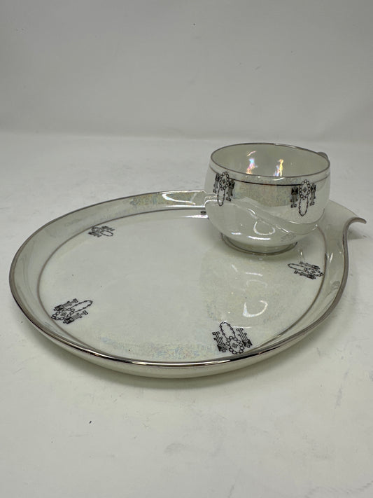 Ruby Lane Lusterware Teacup and Plate Set