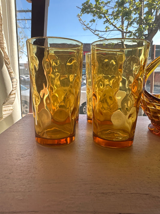Hazel Atlas Gold Juice Glasses